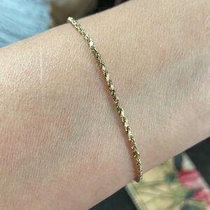 14k YG 2mm Rope Chain Bracelet